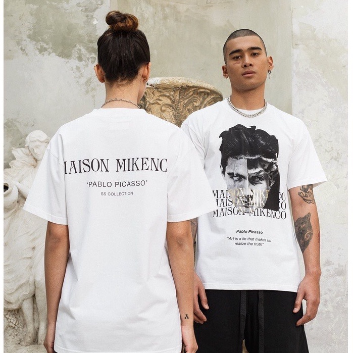 Áo Phông Tay Ngắn , Áo Thun Unisex Nam Nữ MAISON MIKENCO chất liệu mát thấm hút mồ hôi