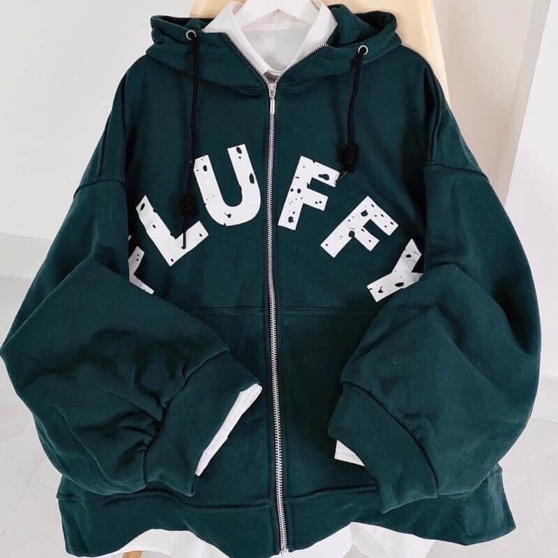 Áo Khoác Nỉ Nam Nữ, Áo Hoodie Nỉ Flu Basic Form Rộng Tay Bồng Khóa Kéo Có Mũ