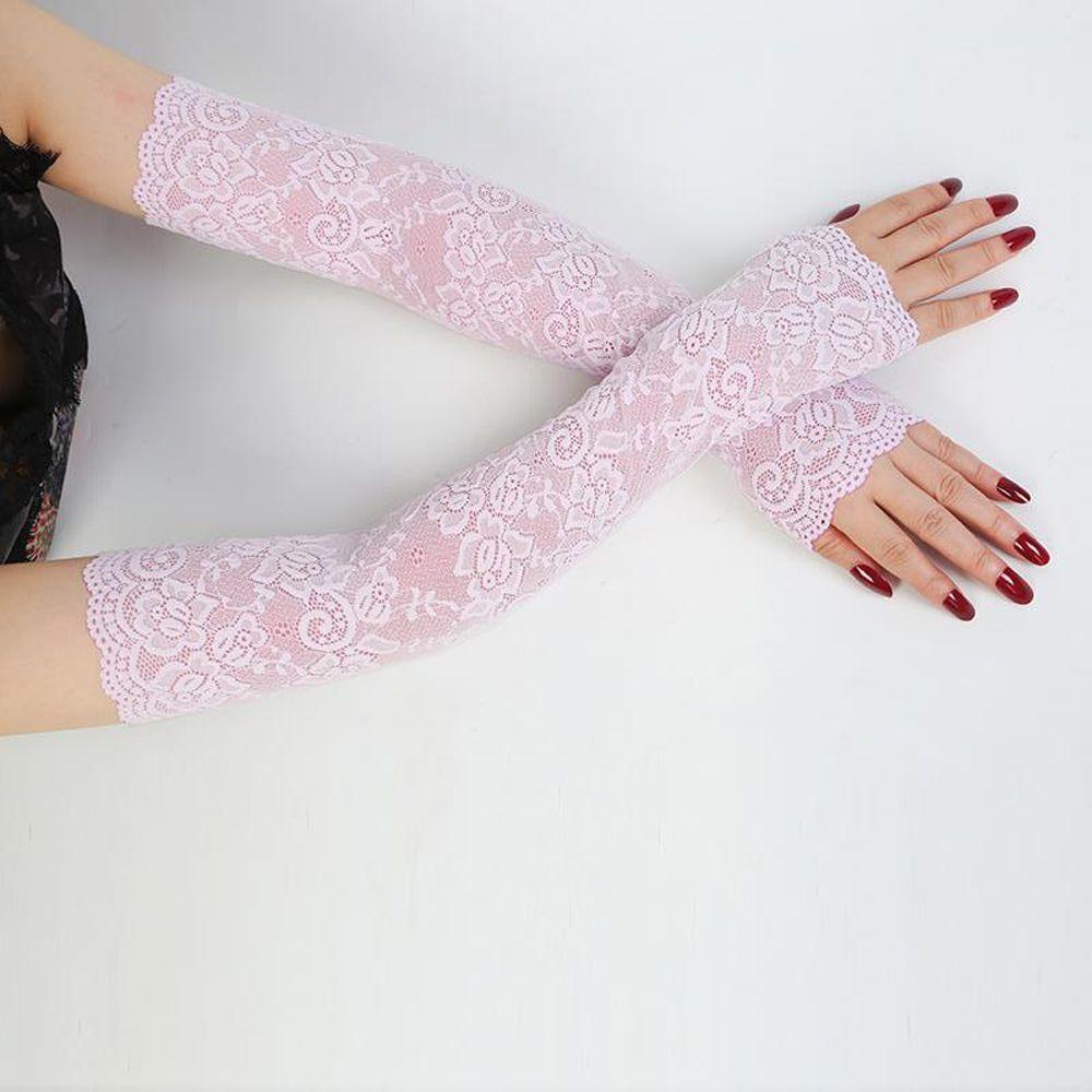 IVORY Găng Tay Dài Hở Ngón Giữ Ấm Thanh Lịch