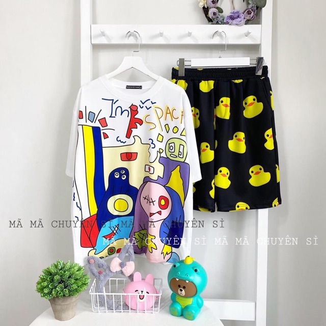 Sét áo I’m màu + quần đùi 3D