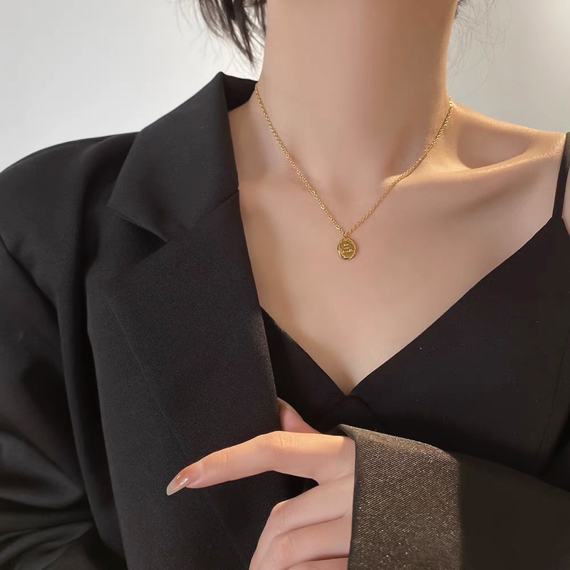 Nhiều mẫu- vòng cổ titan không rỉ khối khắc chữ