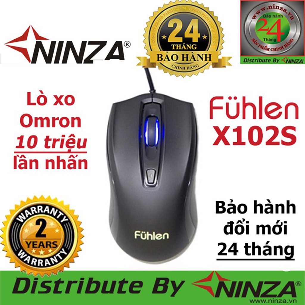 [ RẺ VÔ ĐỊCH ] Chuột có dây Gaming Fuhlen X102S CHÍNH HÃNG, 2400DPI,Lò xo Omron 10 triệu click - Tem Ninza