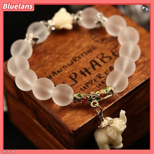 Vòng tay hợp kim đính đá hình voi phong cách Hàn Quốc