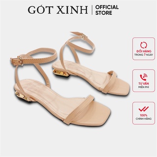 Giày sandal cao gót nữ GÓT XINH GX408 đế cao 2cm da mềm trụ vuông