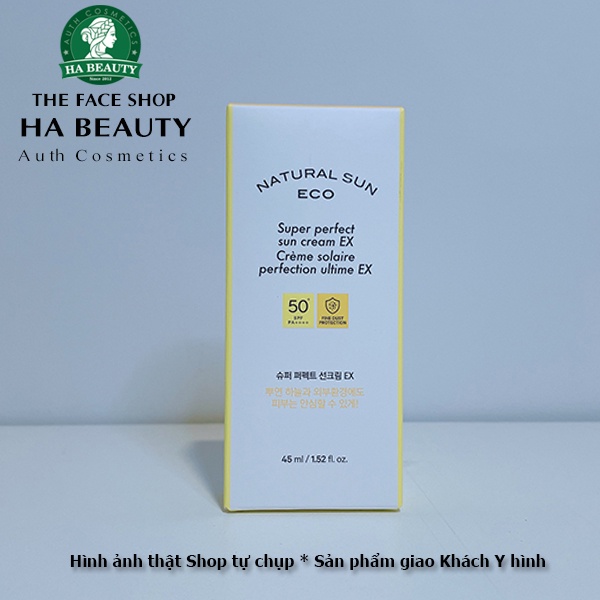 Kem chống nắng dưỡng ẩm da chống bụi mịn ánh sáng xanh The Face Shop Natural Sun Eco Super Perfect EX SPF50+PA+++ 45ml