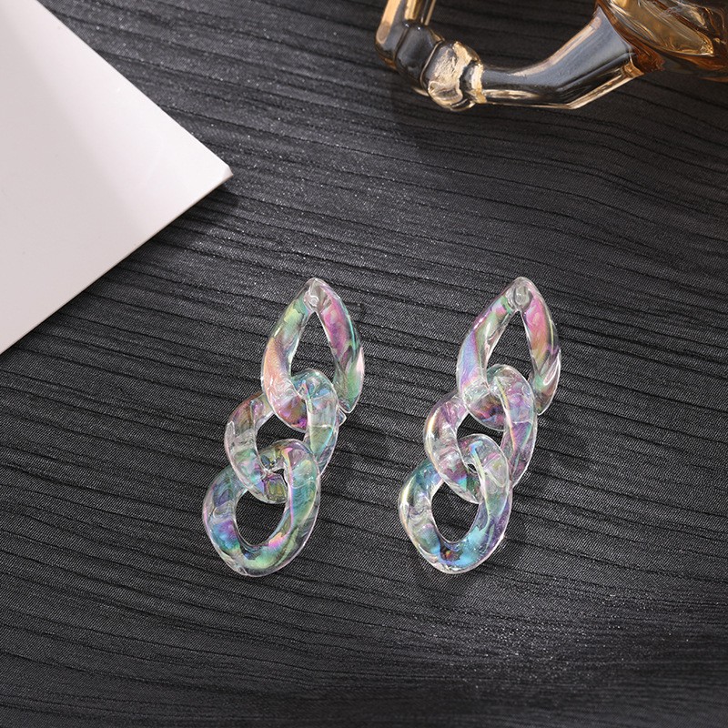 Bông Tai Hot TREND Hàn Quốc Dạng Xích Trong Suốt Sang Chảnh Mainia Shop