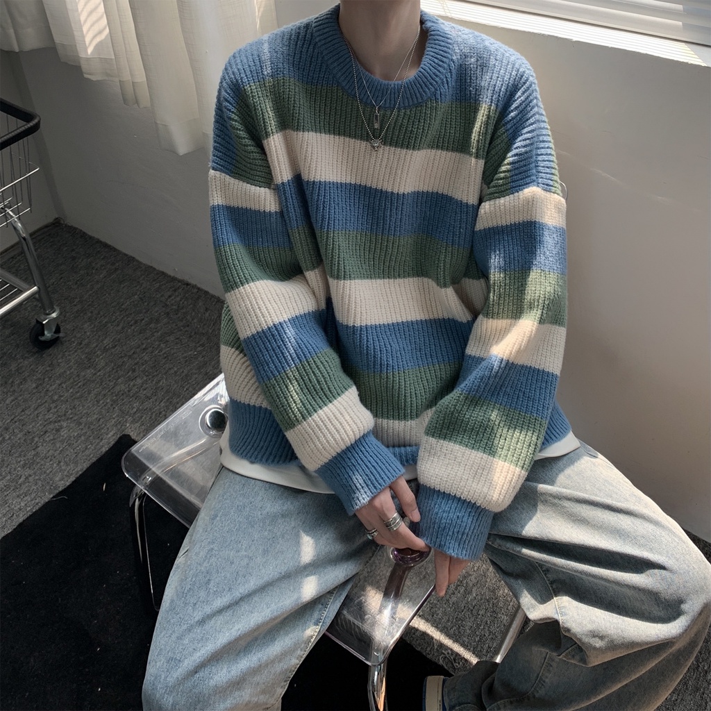 Áo len kẻ ngang unisex | BigBuy360 - bigbuy360.vn