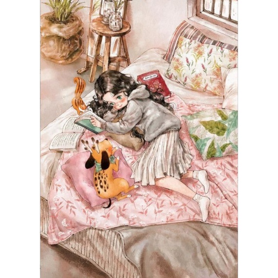 Tranh tô màu số hoá chibi phomaive có khung