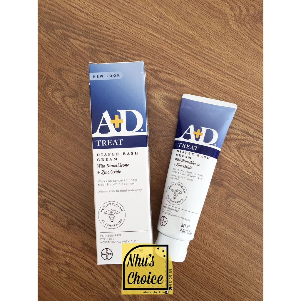 Kem Hăm tã A+D Oxit Kẽm tuýp 4 oz Mỹ - A+D Zinc Oxide Diaper Rash Treatment Cream
