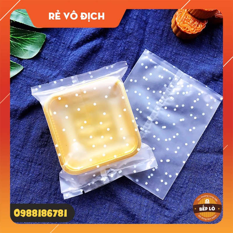 Túi đựng bánh trung thu chấm bi SIÊU ĐẸP loại 50gr 75gr 100gr 125gr 150gr 200gr  - 1 set 100 túi