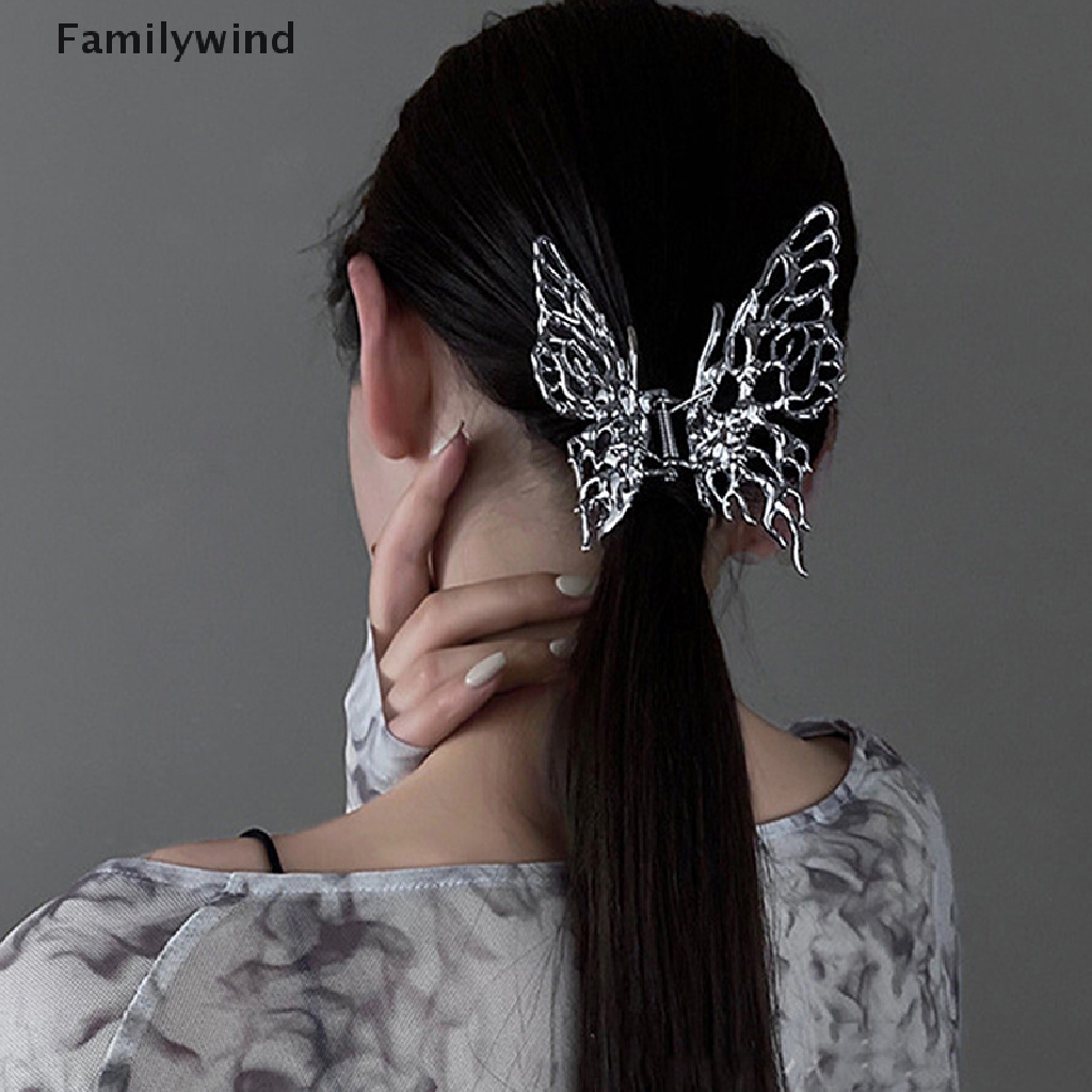 Kẹp Tóc Càng Cua Họa Tiết Hoa Hồng / Hình Học Màu Bạc Sáng