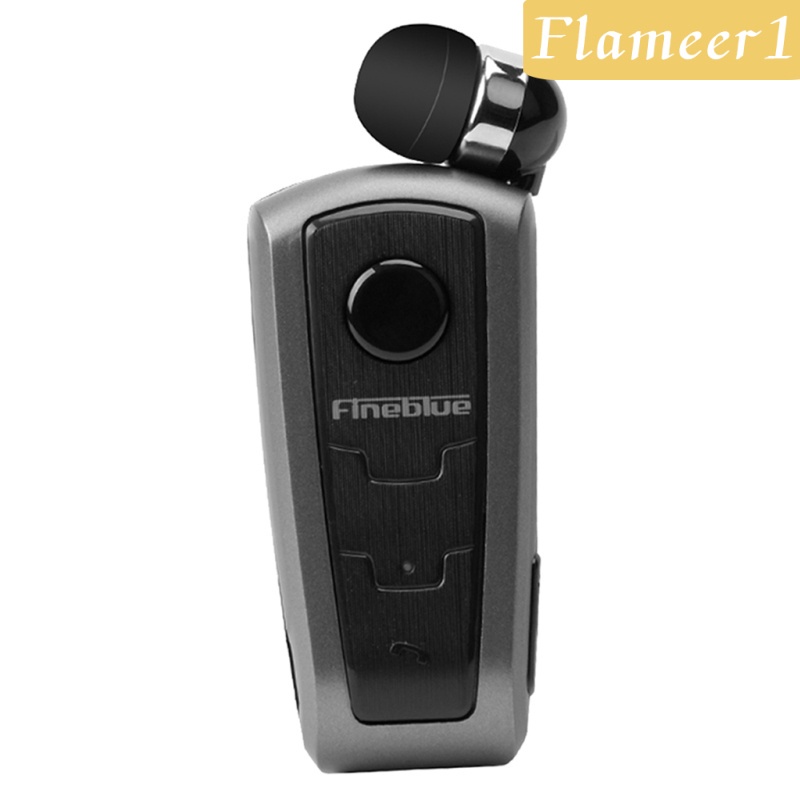 Tai nghe nhét tai bluetooth có kẹp gắn cổ áo cho điện thoại thông minh màu đen