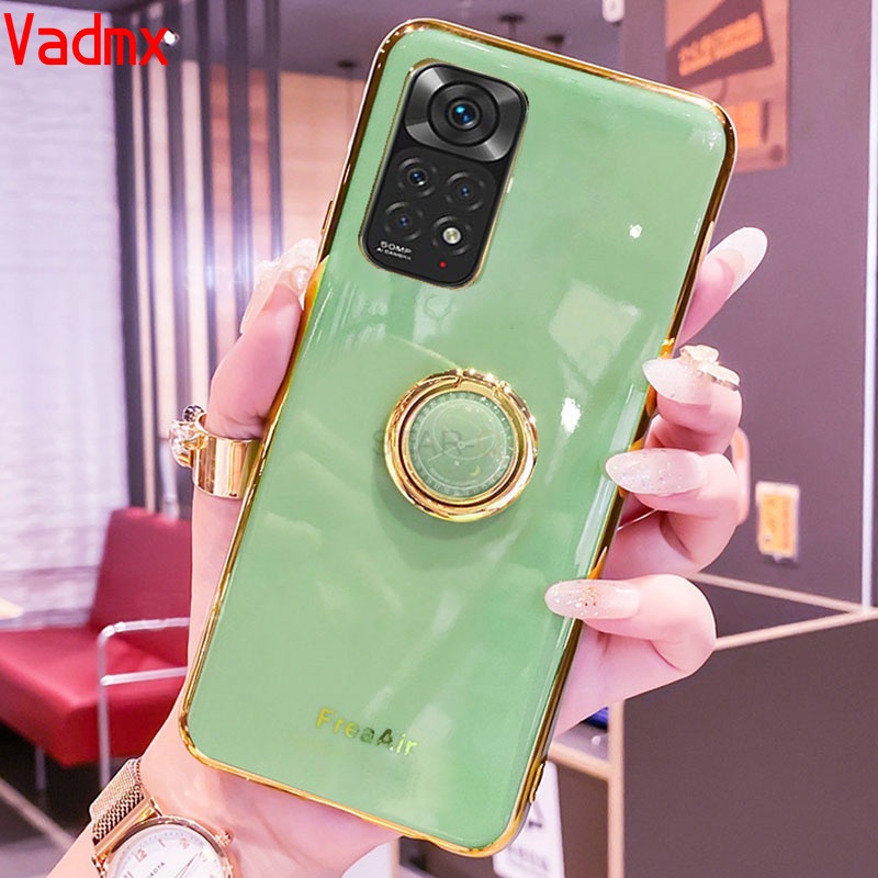 Ốp Điện Thoại Silicon Kèm Giá Đỡ Nhẫn Sang Trọng Cho Xiaomi Mi 11T 11i Civi Redmi 10 Redmi Note 11 Pro + 11s 10 Pro 4G 5G Poco M4 M3 Pro