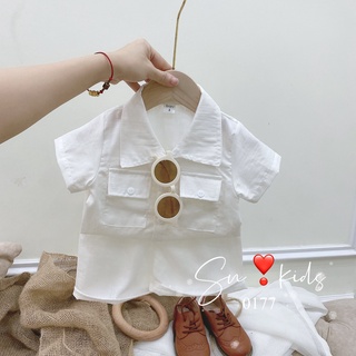 Bộ đũi cổ vest bé trai