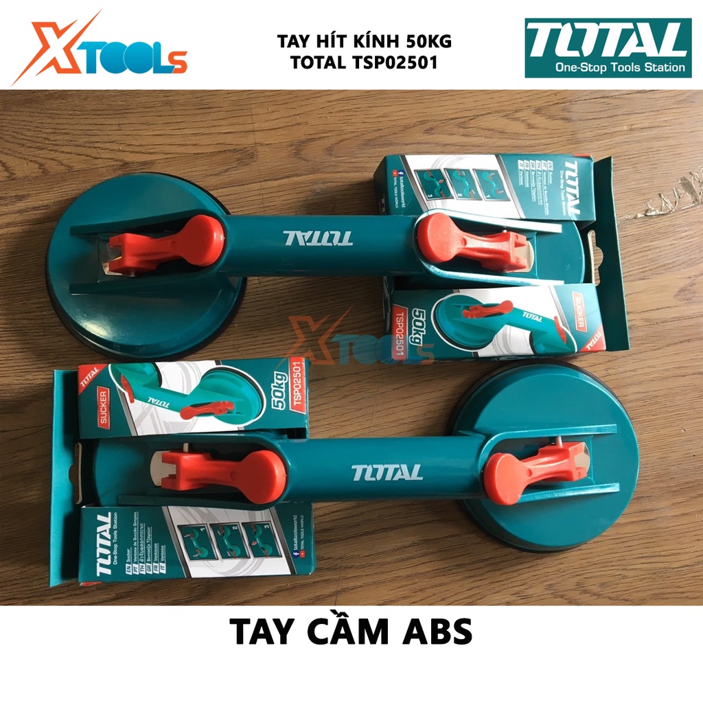 Giác hút kính 2 đầu TOTAL TSP02501 115mm giác hút chân không nhựa ABS siêu bền trọng lượng nâng kính tối đa 50kg  [CHÍNH