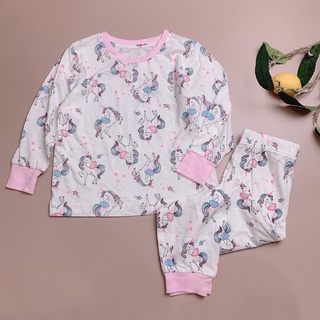 Bộ cotton Matalan bé gái - trắng pony viền hồng