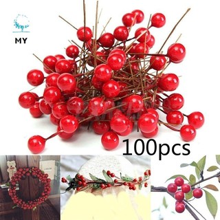 100 quả mọng giả dùng trang trí cây thông Giáng Sinh