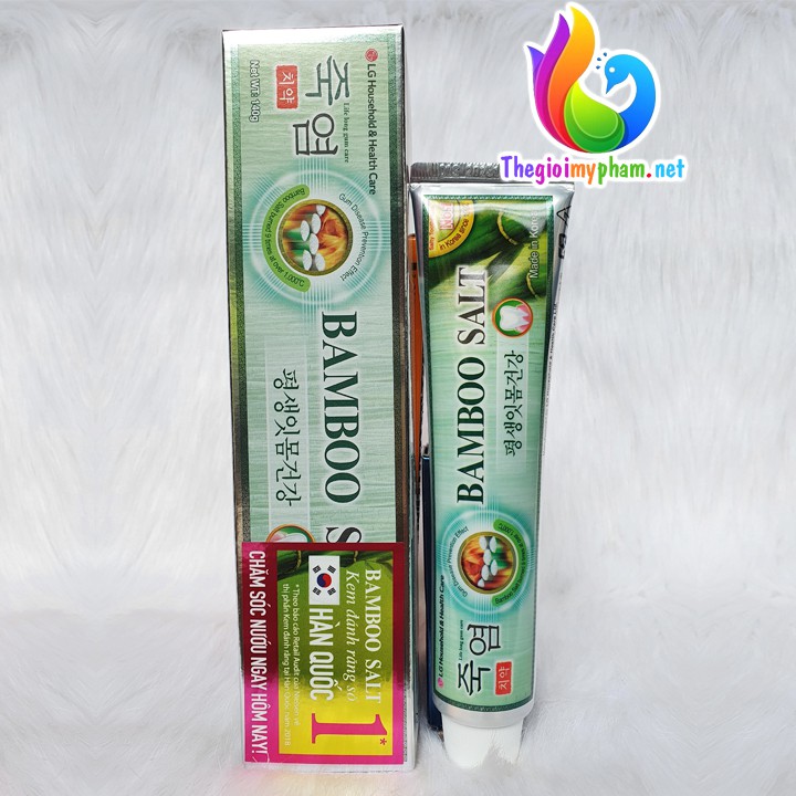 Combo 2 Kem Đánh Răng Muối Tre Hàn Quốc Bamboo Salt 140g - Tặng Bàn Chải Đánh Răng