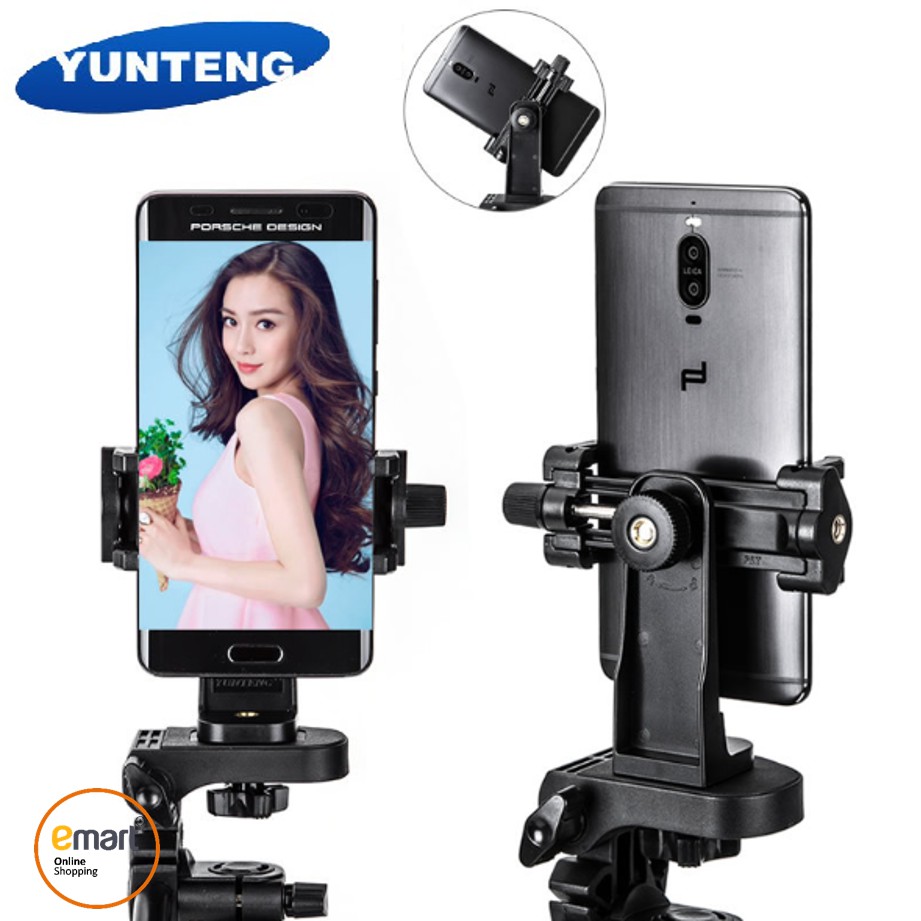 [CHÍNH HÃNG] Giá kẹp điện thoại Yunteng xoay 360 độ cho chân Tripod, máy ảnh