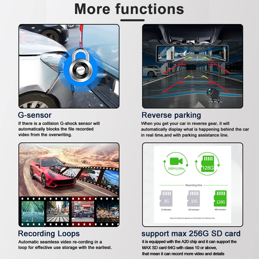 [ Quà tặng thẻ nhớ TF 64G]  Carplay android bảng điều khiển tự động bảng điều khiển cam camera kép 10 inch 2K + 1080P Ch | BigBuy360 - bigbuy360.vn