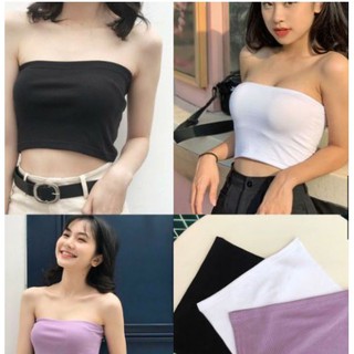 Áo quây ngực, áo ống quây nữ chất thun gân co dãn, dáng ôm không đệm có 2 màu đen, trắng