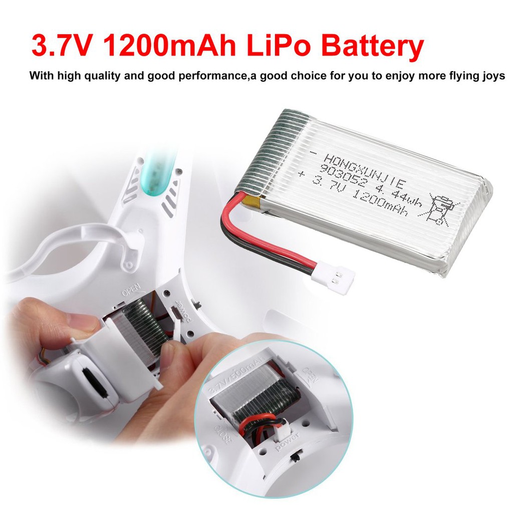 【điều khiển từ xa8/5】5Pcs 3.7V 1200mAh Lipo Battery + Charger for Syma X5SW X5SC M18 H5P RC Drone