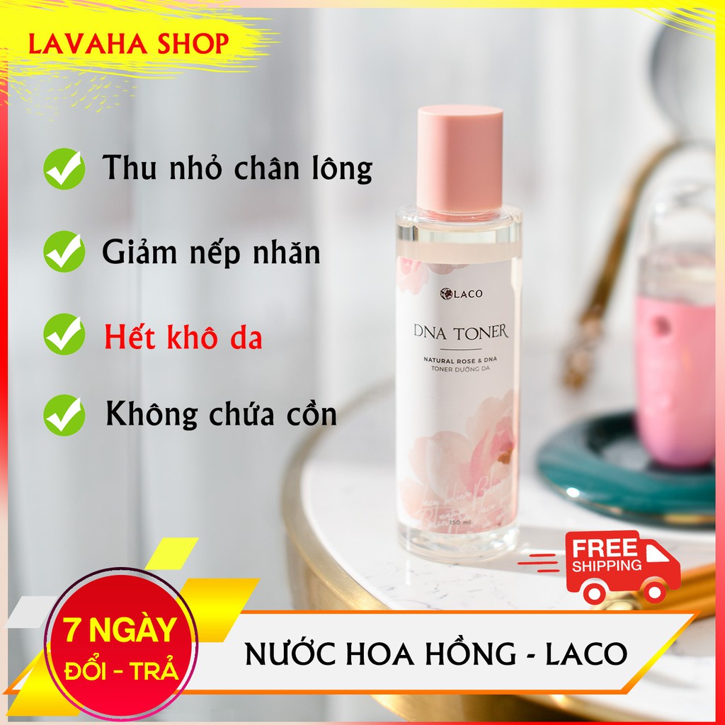 Nước hoa hồng Toner DNA Laco thu nhỏ lỗ chân lông, cân bằng độ pH 150ml - Tặng máy phun sương Nano - LAVAHA SHOP