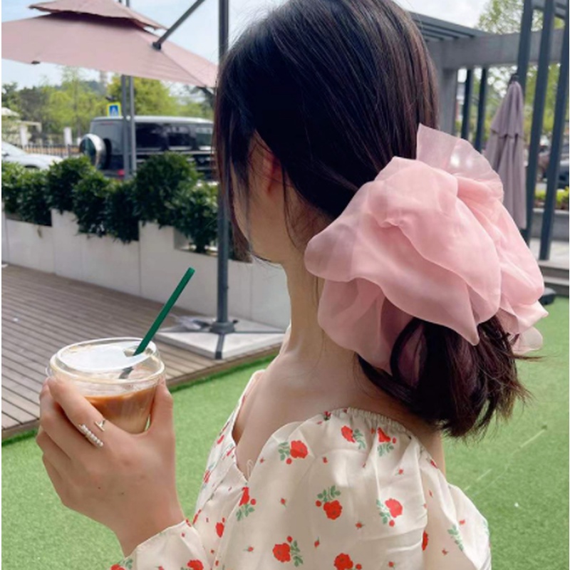 Kẹp Tóc Hình Nơ Chất Liệu Chiffon Kích Thước Lớn 2022 Mới Thời Trang Mùa Xuân Cho Nữ