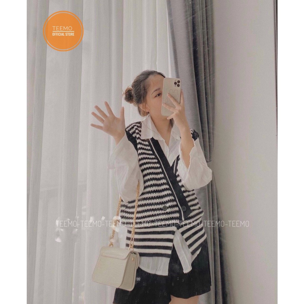 Áo ghile len chéo vạt 2 cúc,áo nữ cực xinh xắn style học sinh trẻ trung 2110A01 (Có sẵn/ảnh thật) | BigBuy360 - bigbuy360.vn