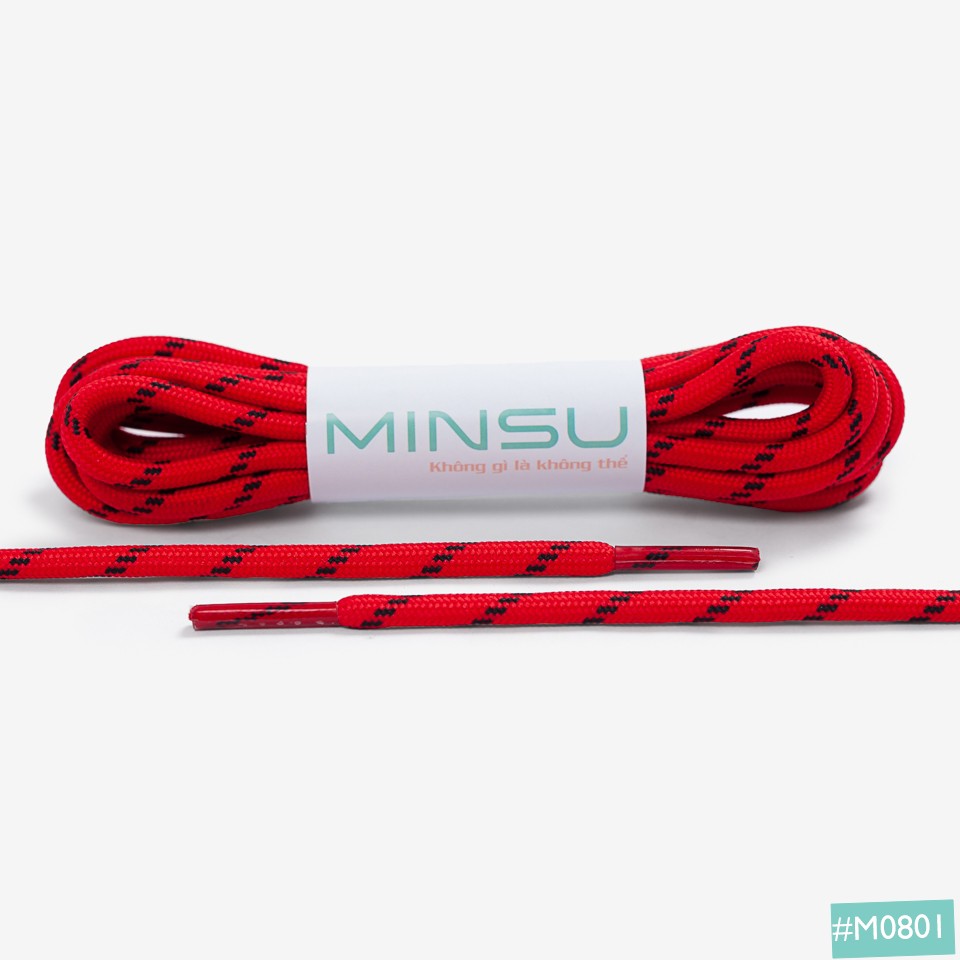 Dây Giày Tròn Rằn Ri 3 Sọc MINSU Chính Hãng M0801, Dây Giầy Thể Thao Sneaker Bản Tròn 110cm,Shoelaces Chất Lượng Cao Cấp