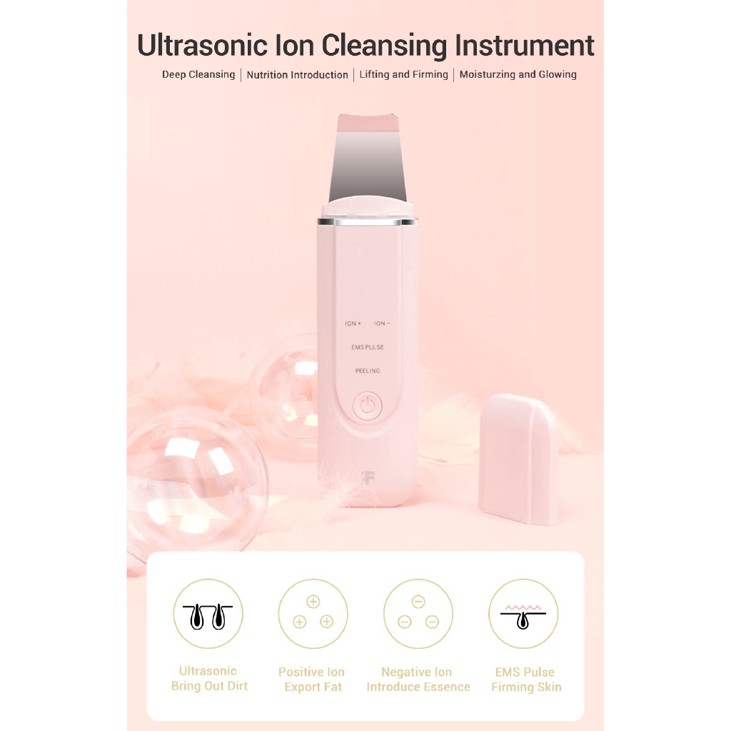 Máy rửa mặt Xiaomi làm sạch mụn đầu đen bằng sóng siêu âm