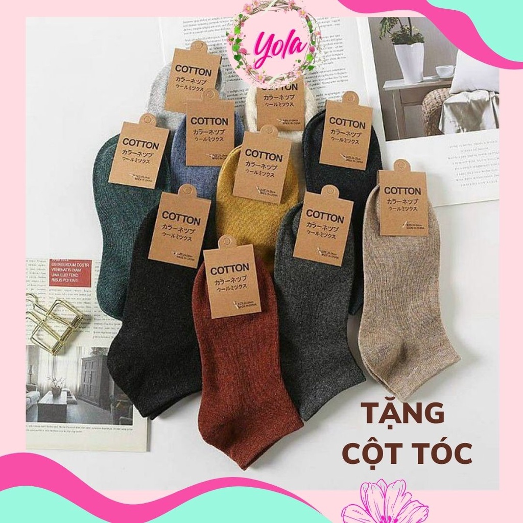 Tất chân nam nữ ngắn cotton cổ thấp , vỡ nữ cổ ngắn, muối tiêu xuất Nhật