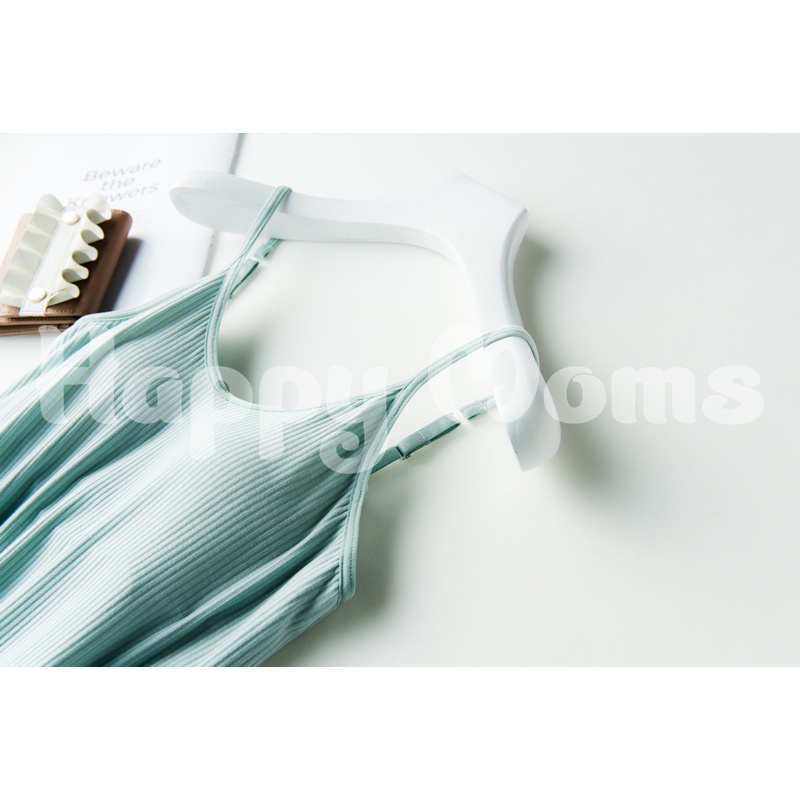 Đầm Bầu Thun 2 Dây Mặc Nhà, Mặc Ngủ Có Mút Ngực Chất Mềm Mịn Co Giãn Tốt cho mẹ bầu và sau sinh - Đồ bầu HappyMom