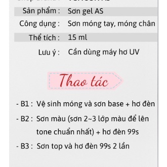 Sơn gel AS tone nâu kem nâu trà sữa chai đen mã QZ 15ml  sơn móng tay gel dùng máy hơ gel