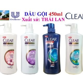 Dầu gội trị gàu  Clear Bạc hà - men - thảo dược Thái Lan