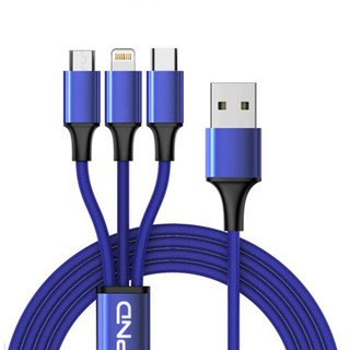 Cáp sạc 3 đầu tiện dụng, sạc nhanh, đa năng 3in1, dây dù
