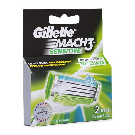 Hộp 2 lưỡi dao cạo râu Gillette Mach 3 sensitive