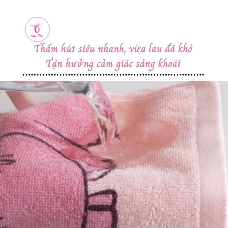 Khăn mặt cotton con vật ngỗ nghĩnh cao cấp VIỆT THƯ, siêu mềm mịn, siêu thấm hút, 50gr, 25x50cm