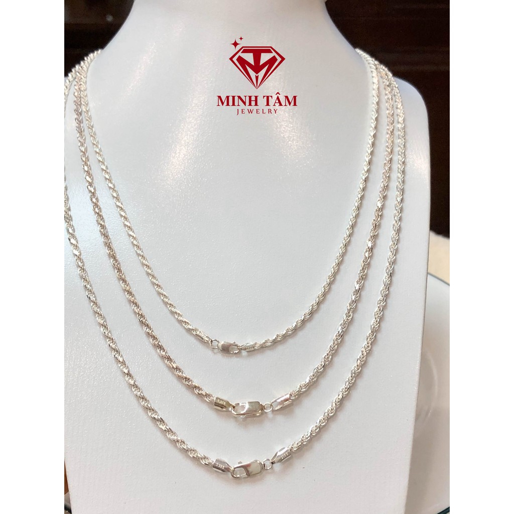 Dây chuyền nam bạc Minh Tâm Jewelry dây xoắn thừng bạc 925