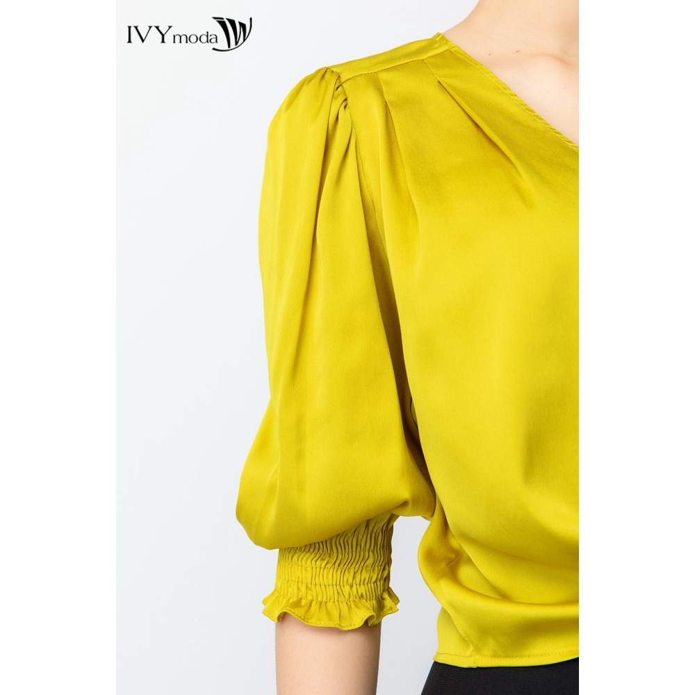 Áo lụa nữ gấu thắt dây IVY moda MS 16M6479