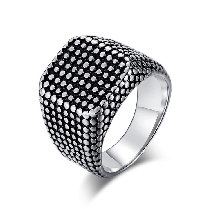 Nhẫn Nam Mặt Vuông Titan Ko Đen TT 1378