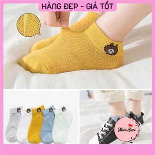 Set 5 đôi tất lưới cổ hình gấu đáng yêu cho bé