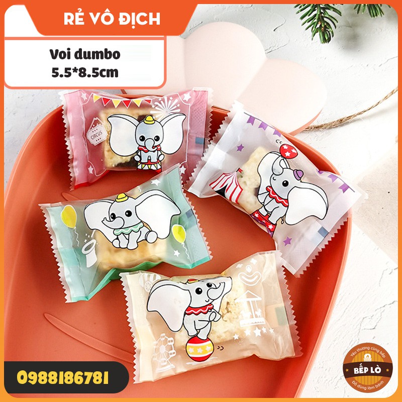 Túi đựng bánh quy Hình Hoạt Hình SIÊU ĐẸP SANG TRỌNG 5.5*8.5cm - set 100 túi