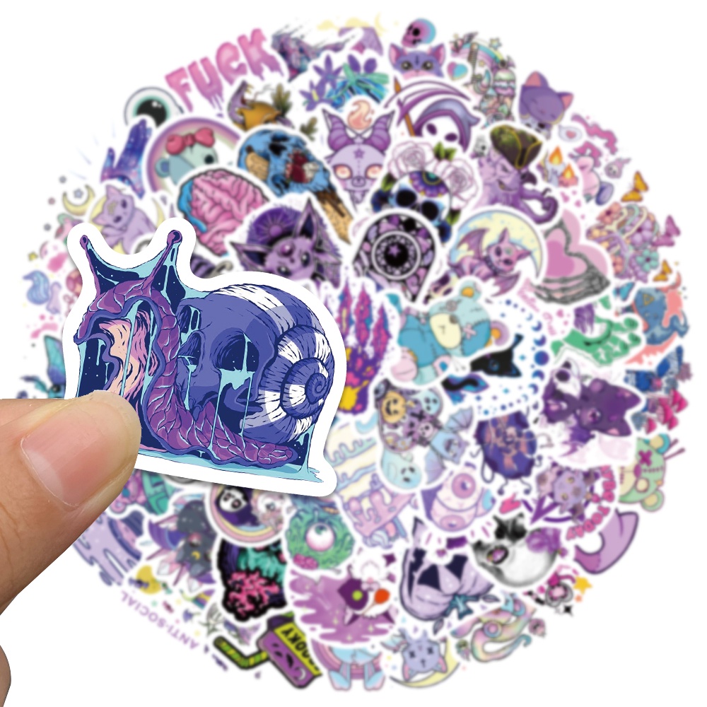 Set 10 / 65 Sticker Hoạt Hình Chống Thấm Nước Dễ Thương Dán Trang Trí Laptop