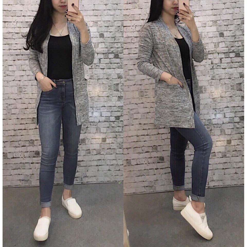 (100% chất đẹp) - Cardigan xuất dư VNXK muối tiêu