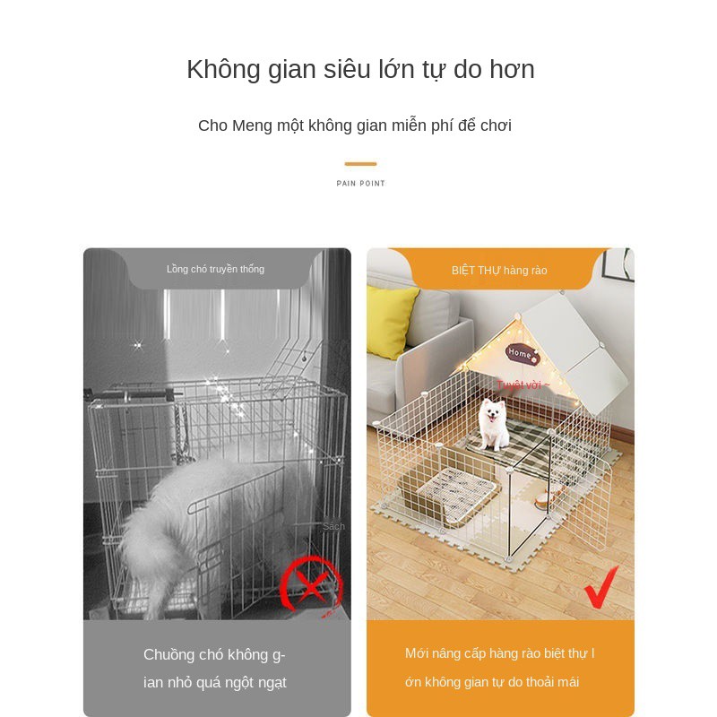 Hàng rào vật nuôi chó cửa cách ly chuồng sắt nhỏ kết hợp miễn phí trong nhà cũi hộ gia đình