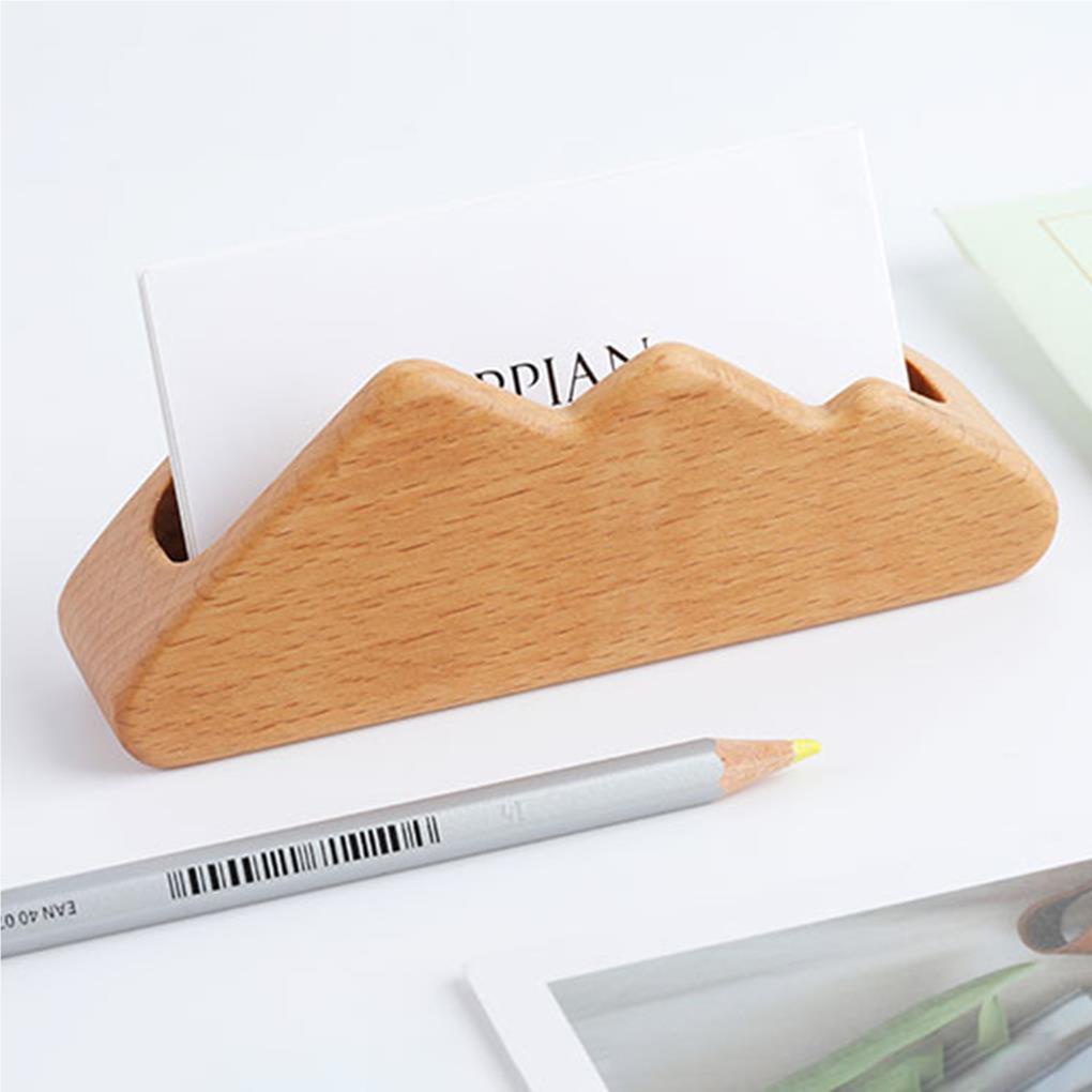 Giá Đỡ Thẻ Tên Bằng Gỗ Hình Ngọn Núi Độc Đáo Trang Trí Bàn Làm Việc DIY