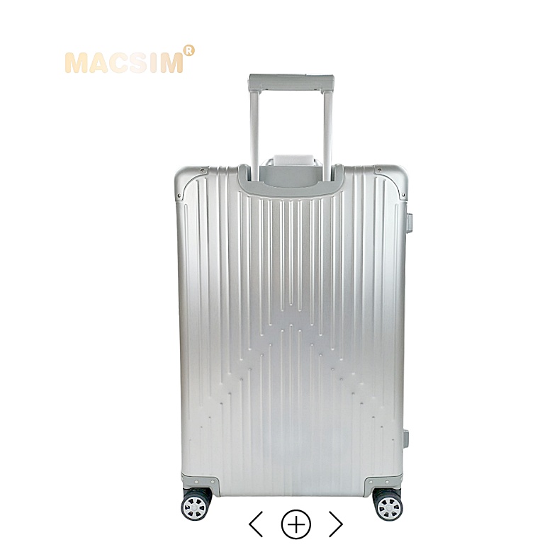 Vali du lịch cao cấp hợp kim nhôm nguyên khối MS1104 nhãn hiệu Macsim màu Silver cỡ 29 inches