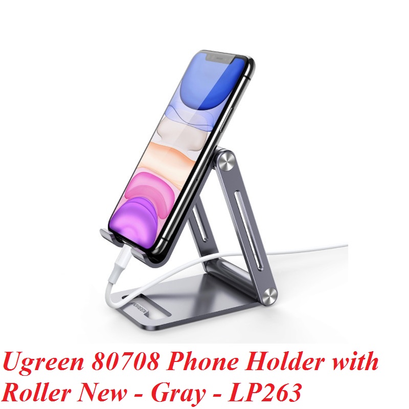 Giá đỡ Điện Thoại để bàn bằng nhôm có thể trượt Màu Xám Ugreen 80708 LP263