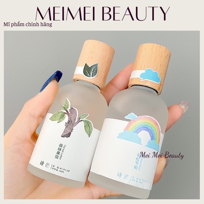 Nước Hoa Body Mist Shimang Trà Thơ Mẫu Mới Nắp Gỗ Thân Thủy Tinh Vỏ Mờ Sang Trọng Nh8 Xịt Thơm Body Mist
